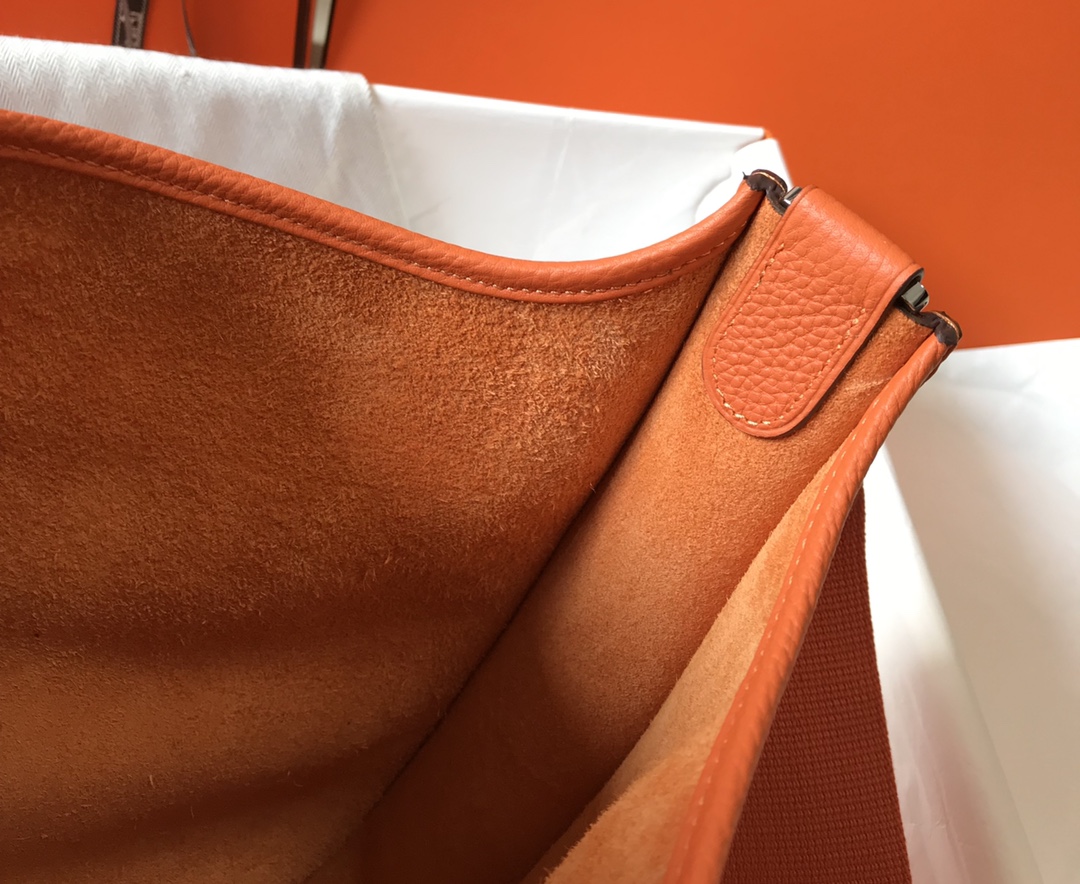 [TOP] HERMES Evelyne Bag 28CM - Orange&SHW