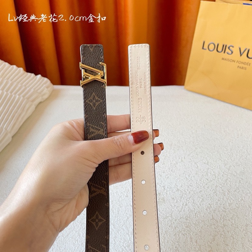 [TOP] Louis Vuitton LV Women's Classic Belt - 2.0CM
