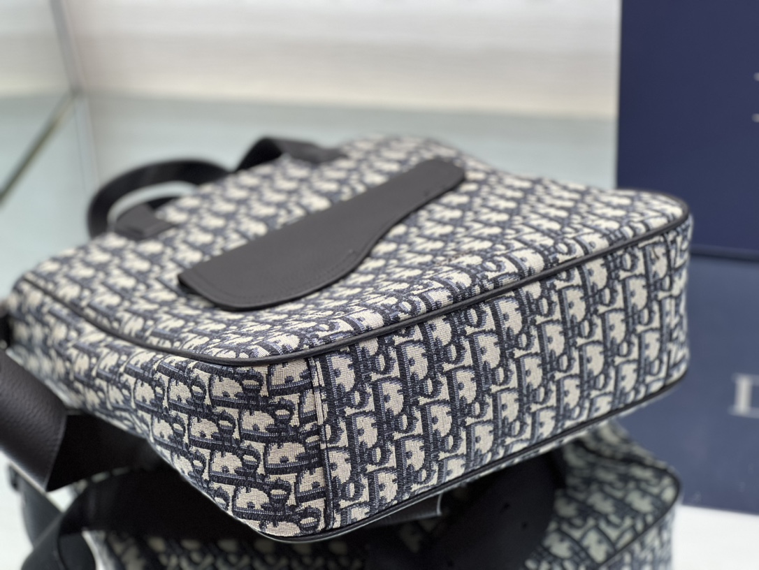 [Top] Christian Dior Men's Using Oblique Printed Fabric Saddle Handbag - 30x33x10CM