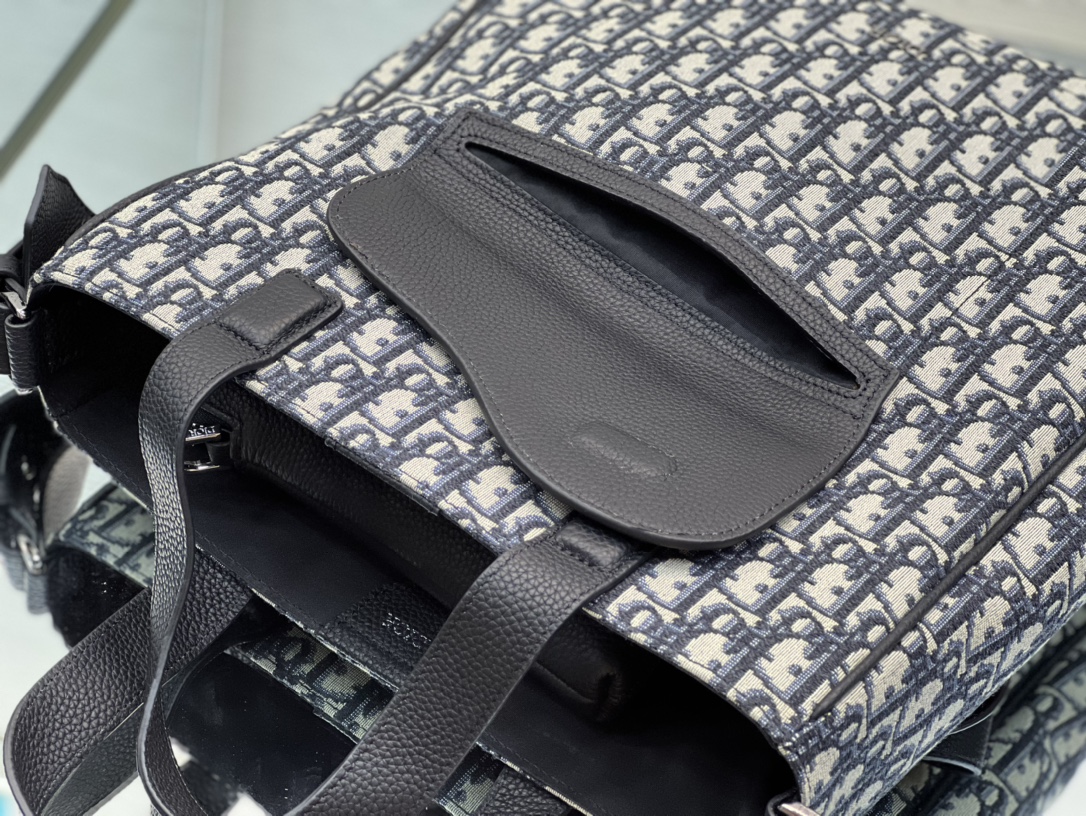 [Top] Christian Dior Men's Using Oblique Printed Fabric Saddle Handbag - 30x33x10CM