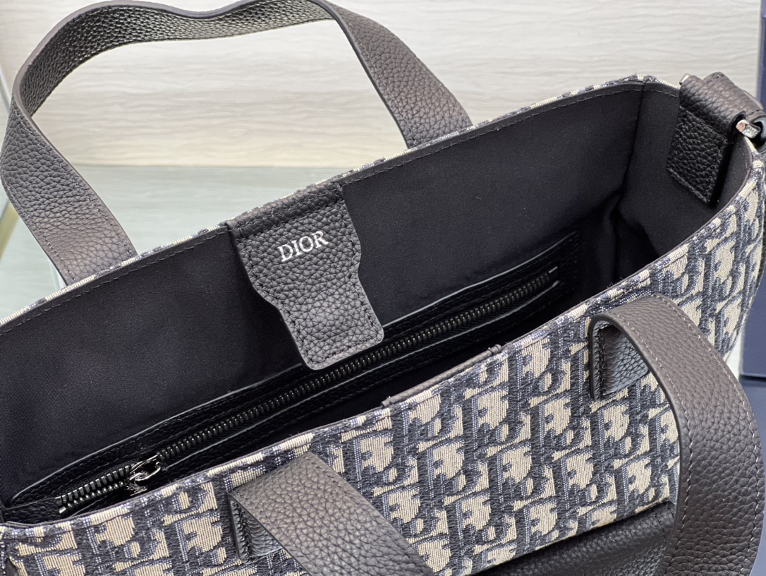 [Top] Christian Dior Men's Using Oblique Printed Fabric Saddle Handbag - 30x33x10CM