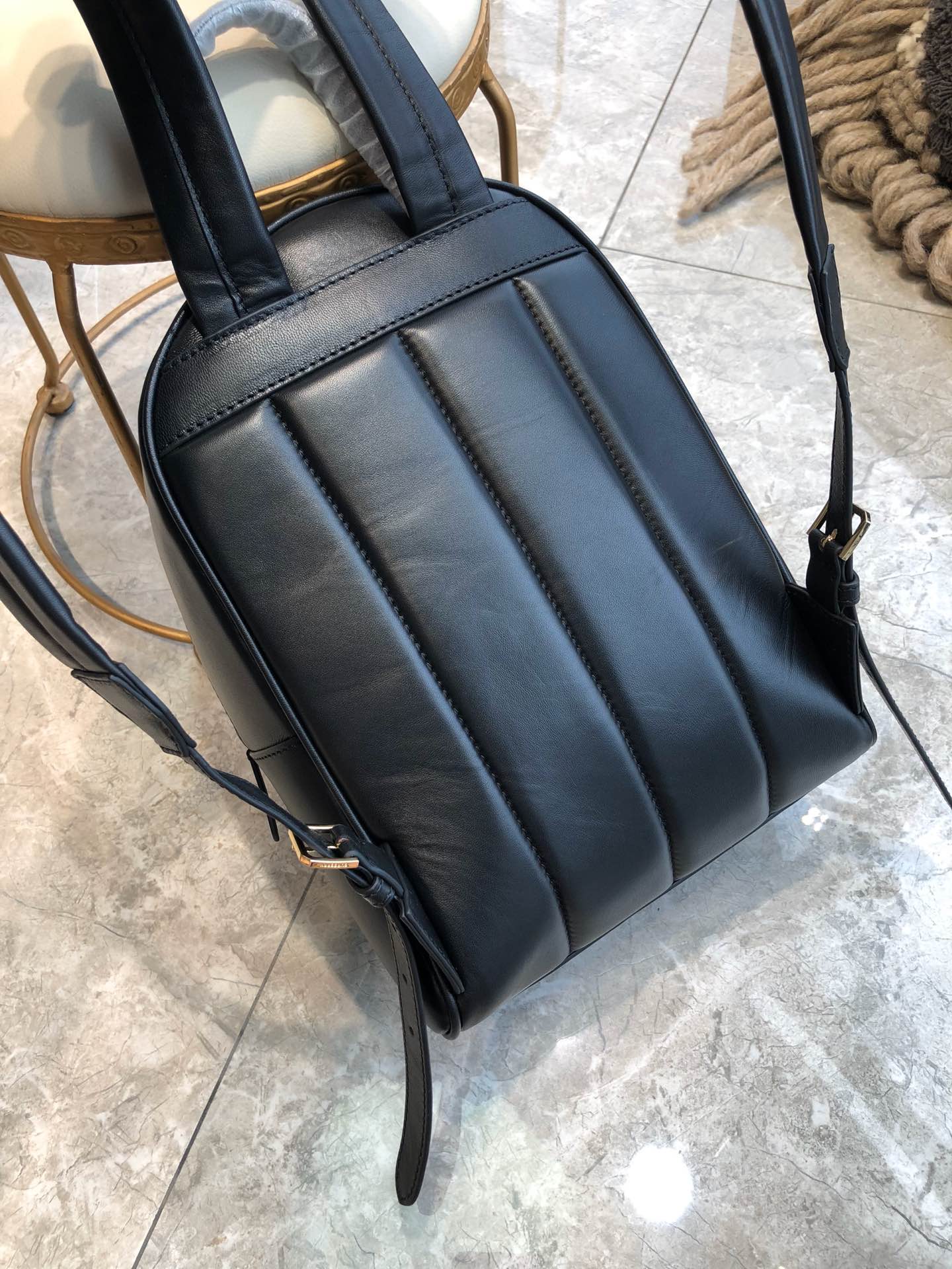 [TOP] BURBERRY Lambskin Backpack 32x23x11cm - Black