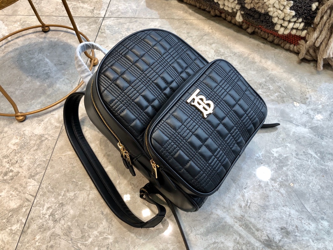 [TOP] BURBERRY Lambskin Backpack 32x23x11cm - Black