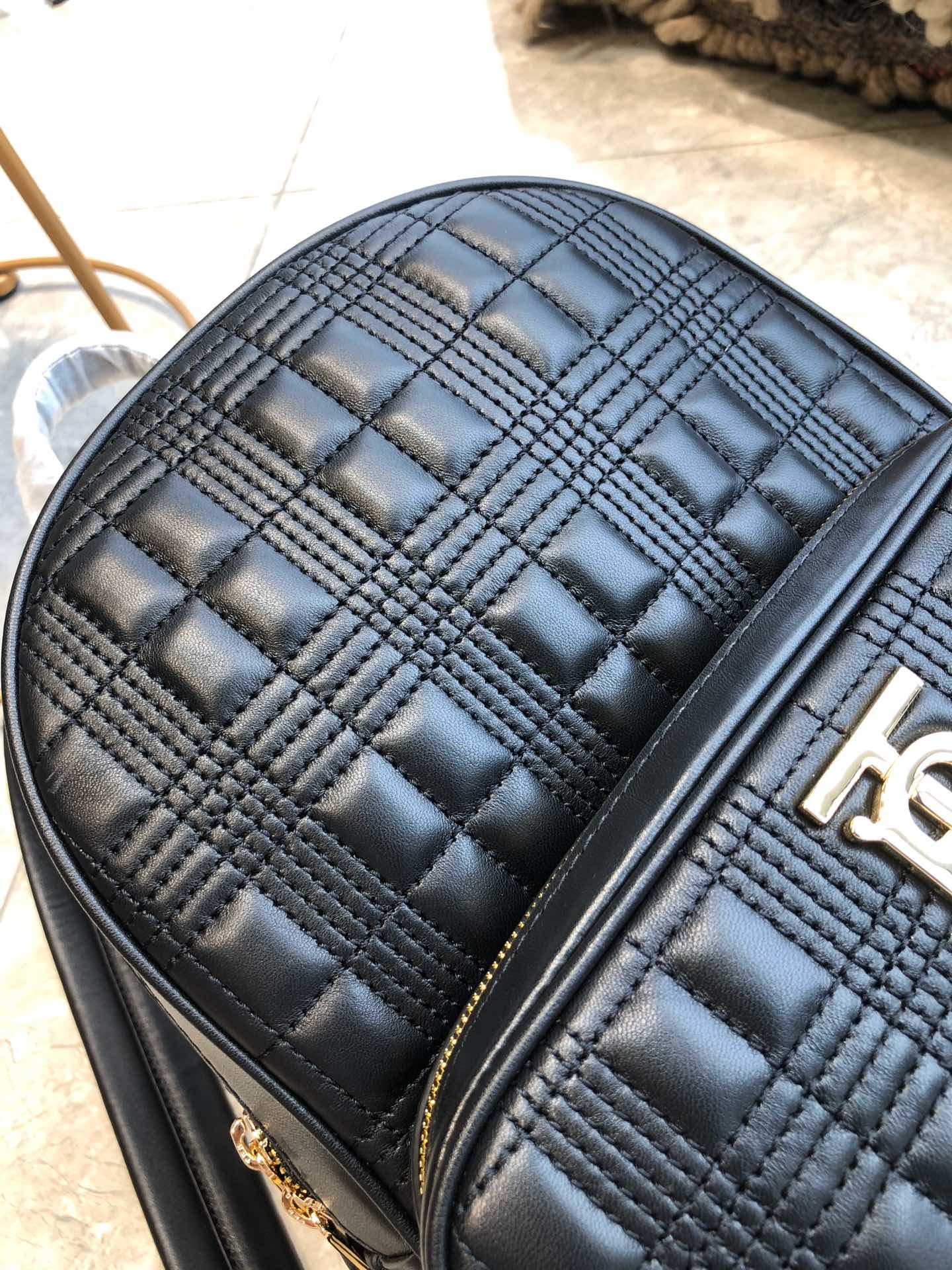 [TOP] BURBERRY Lambskin Backpack 32x23x11cm - Black