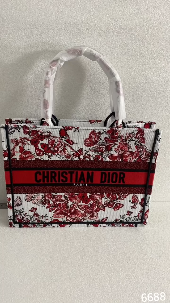 [TOP] Christian Dior Embroidery Tote Handbags 36cm/41cm - 2 Sizes