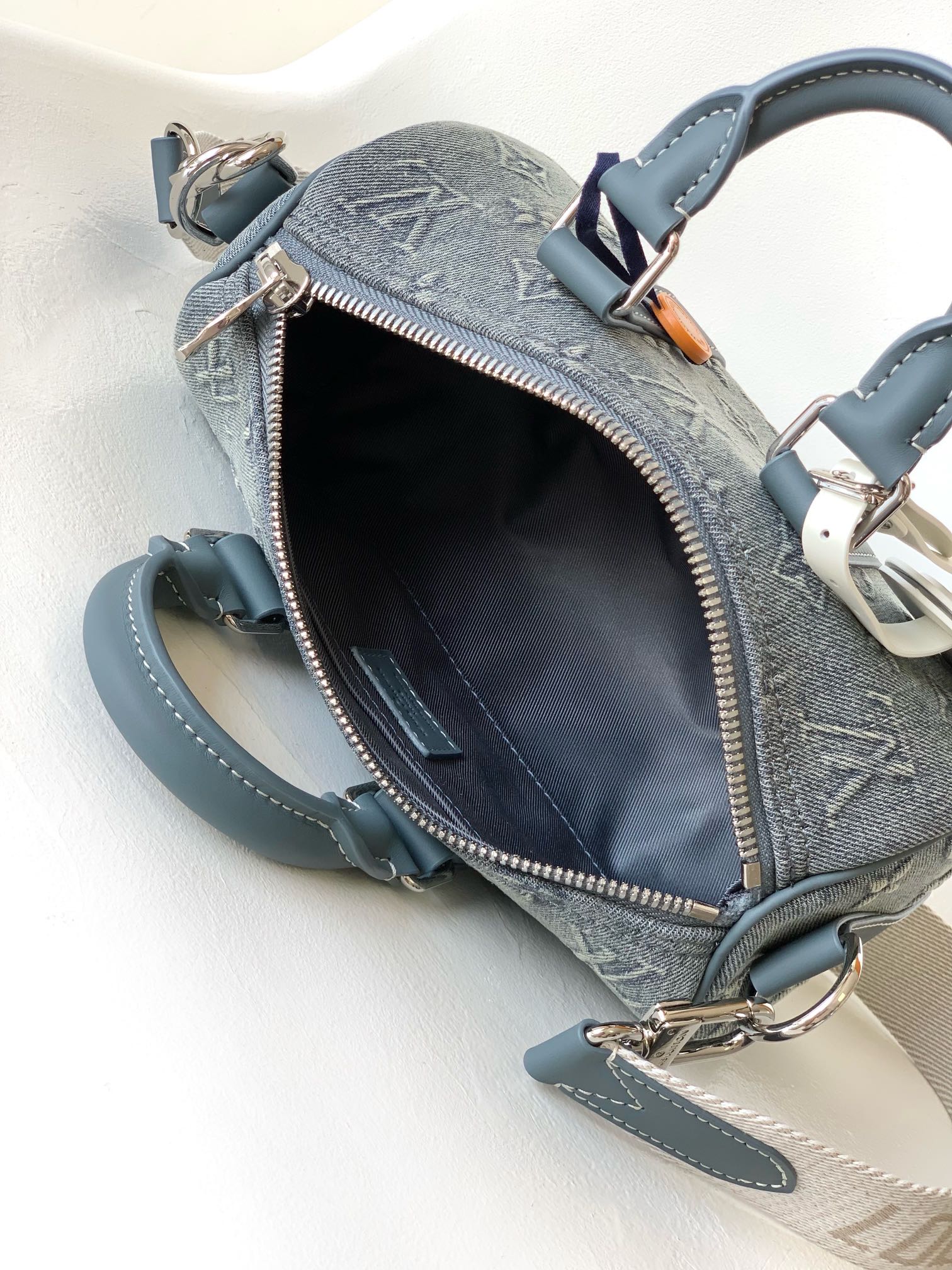 [TOP] Louis Vuitton LV Keepall Bandoulière 25 Handbags 25x15x11cm - Denim Blue&SHW