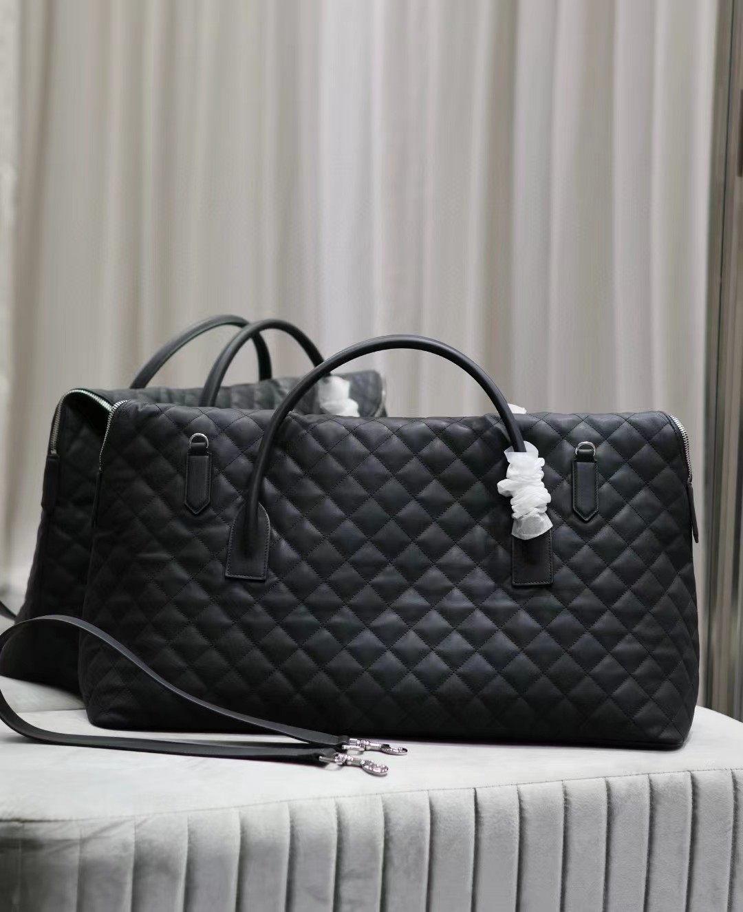 [TOP] Yves Saint Laurent YSL ES GIANT Travel Bag - Black - SHW