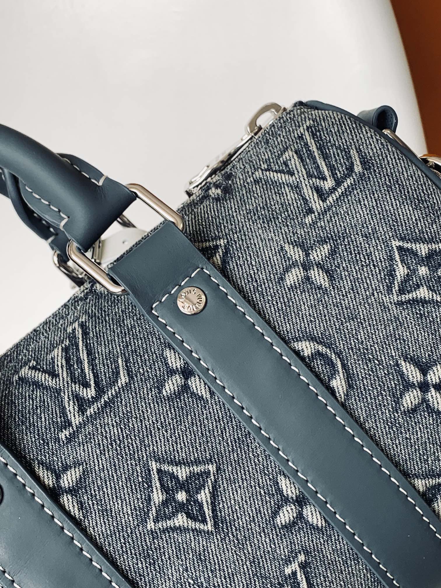 [TOP] Louis Vuitton LV Keepall Bandoulière 25 Handbags 25x15x11cm - Denim Blue&SHW