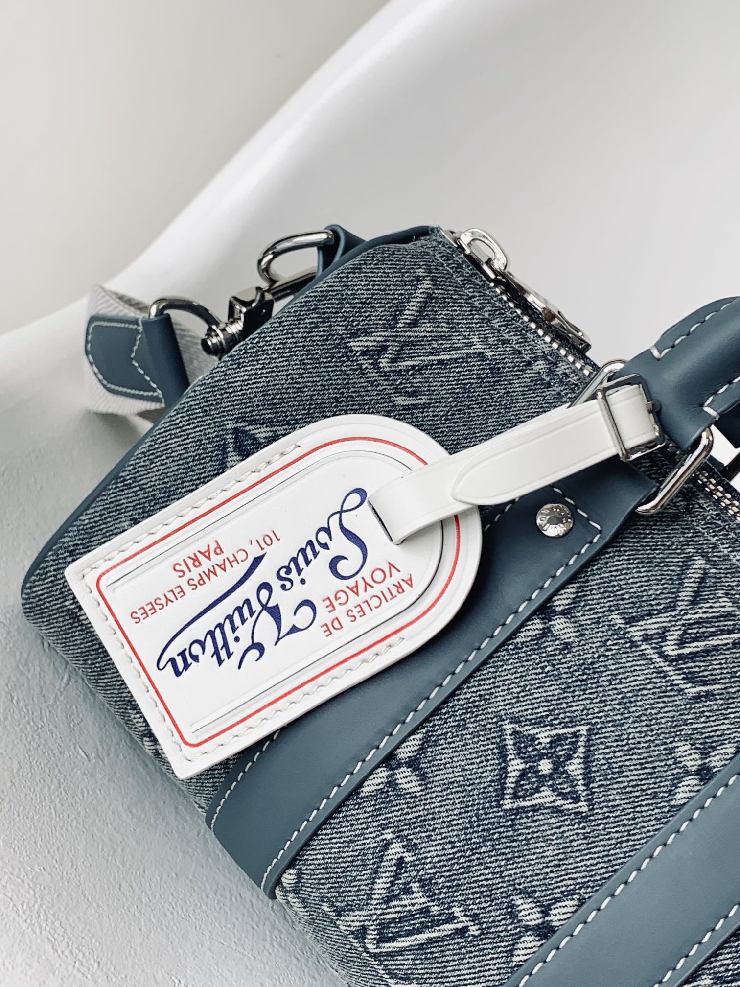 [TOP] Louis Vuitton LV Keepall Bandoulière 25 Handbags 25x15x11cm - Denim Blue&SHW