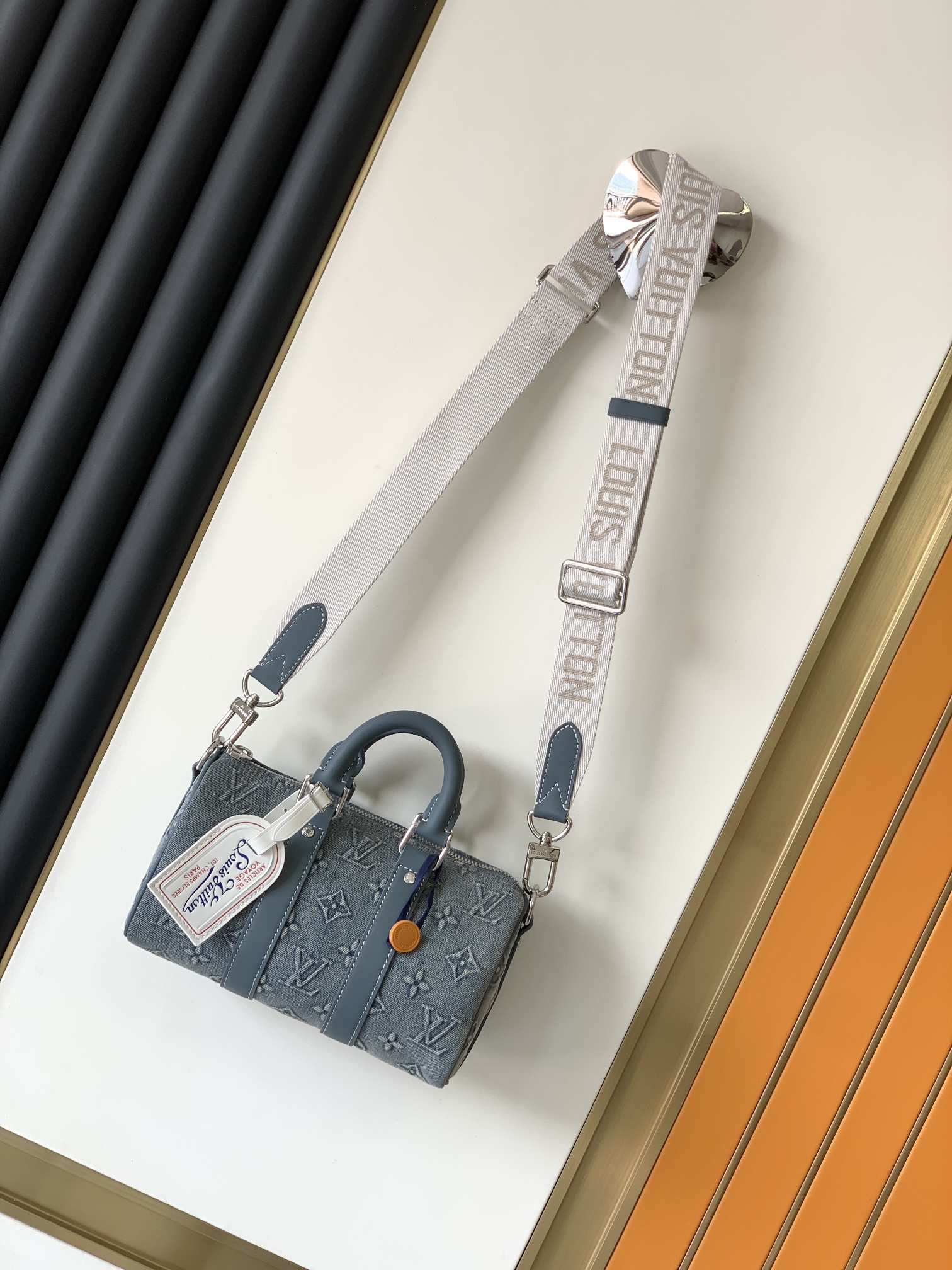 [TOP] Louis Vuitton LV Keepall Bandoulière 25 Handbags 25x15x11cm - Denim Blue&SHW