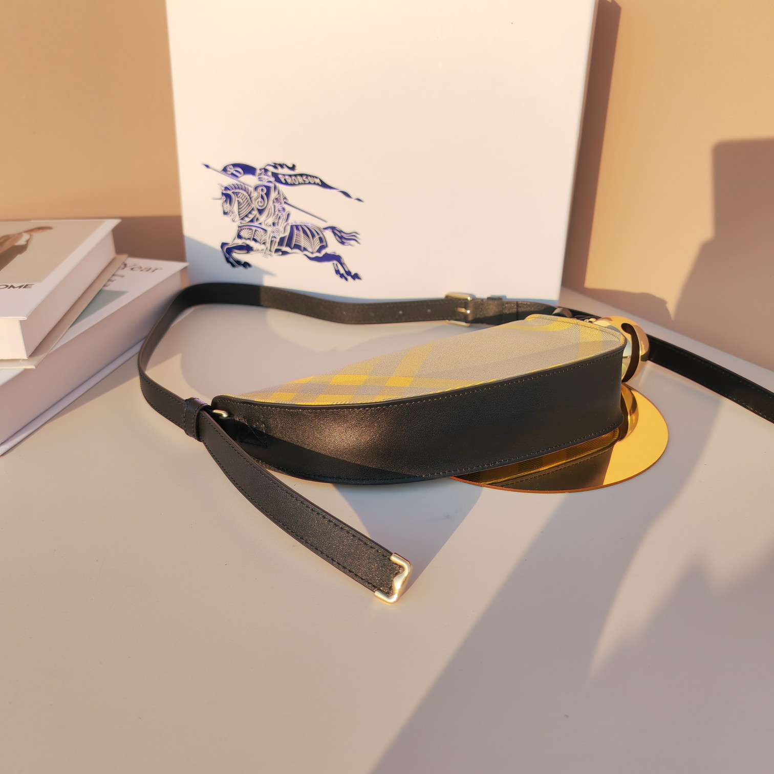 [TOP] BURBERRY Shoulder Bag with Bell Wool Blend  26×5.5×13.5cm - Plaid