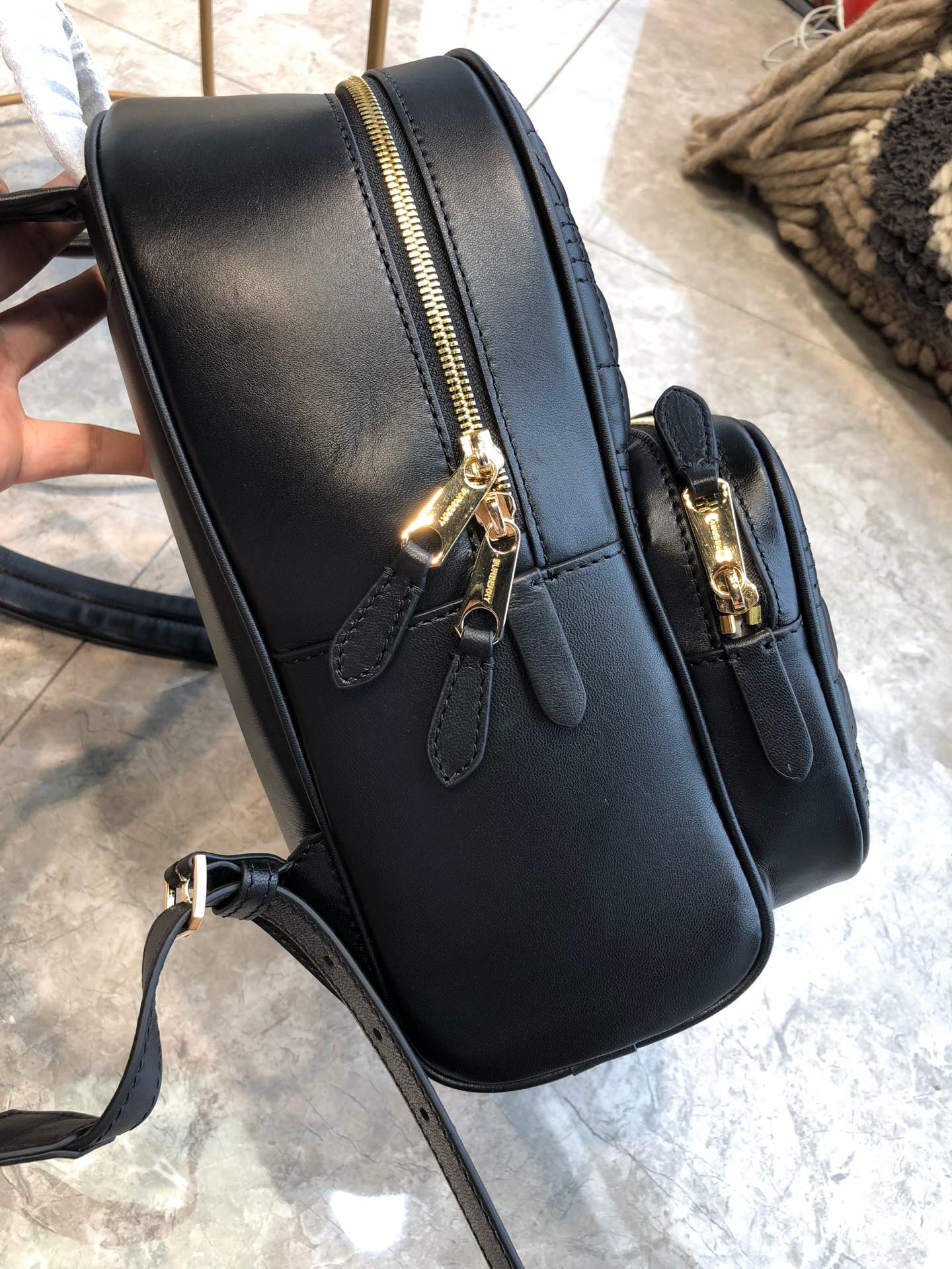 [TOP] BURBERRY Lambskin Backpack 32x23x11cm - Black