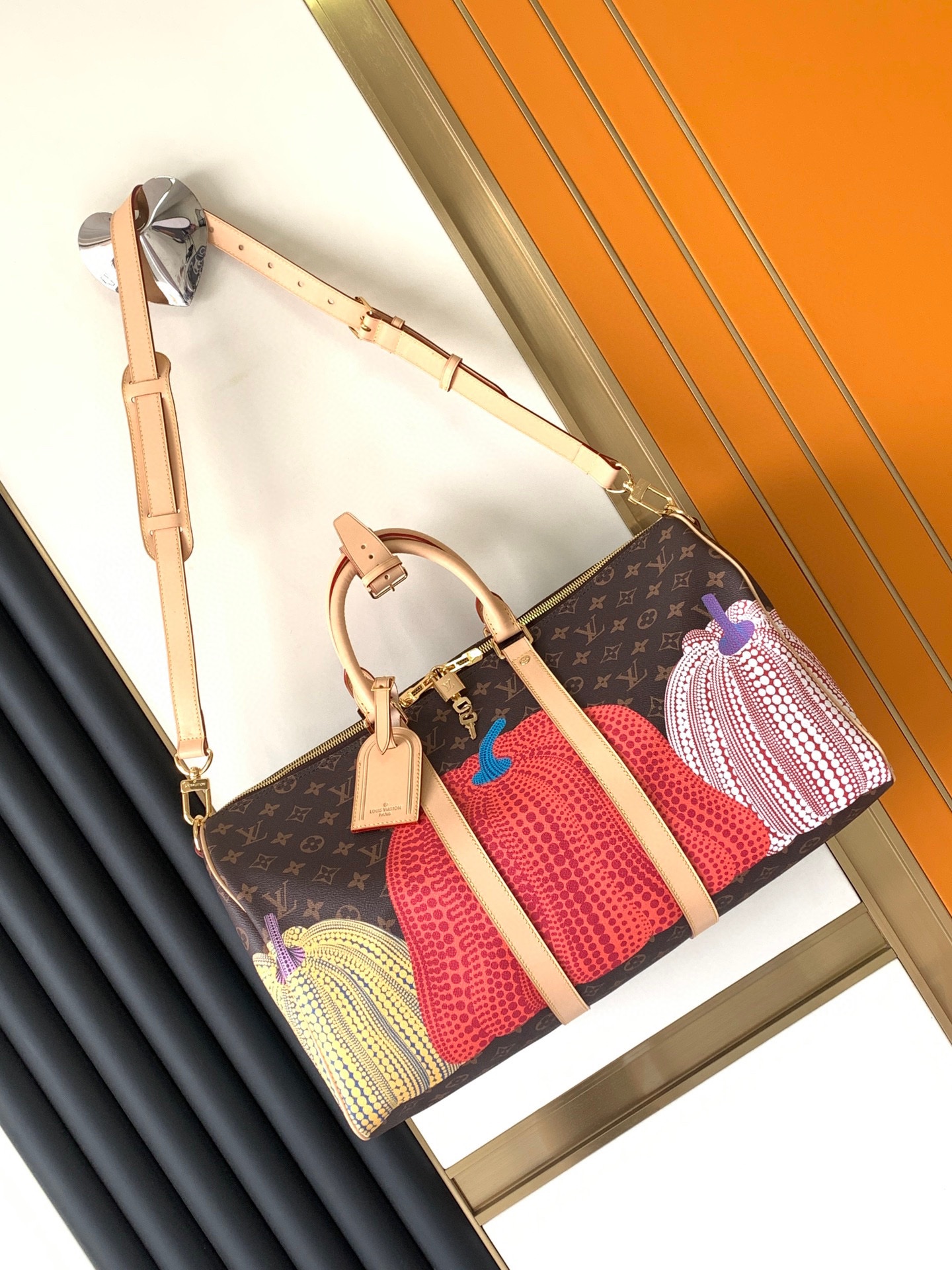 [TOP] Louis Vuitton LV Keepall Pumpkin Travel Bag Series 45x27x20cm - GHW