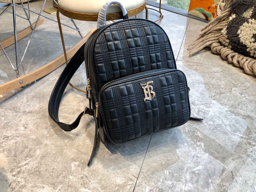 [TOP] BURBERRY Lambskin Backpack 32x23x11cm - Black