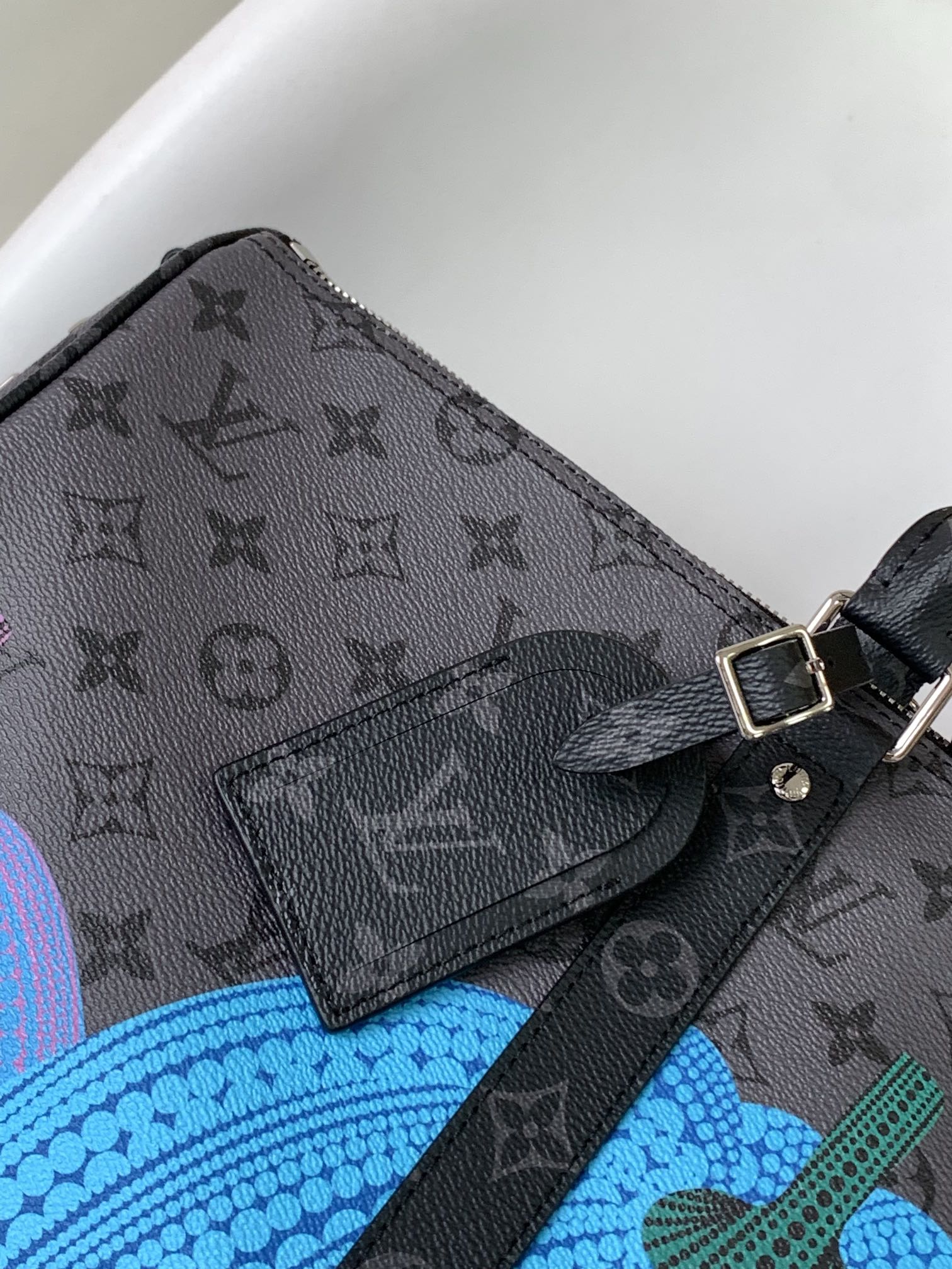 [TOP] Louis Vuitton LV Keepall Pumpkin Travel Bag Series 45x27x20cm - Black&SHW