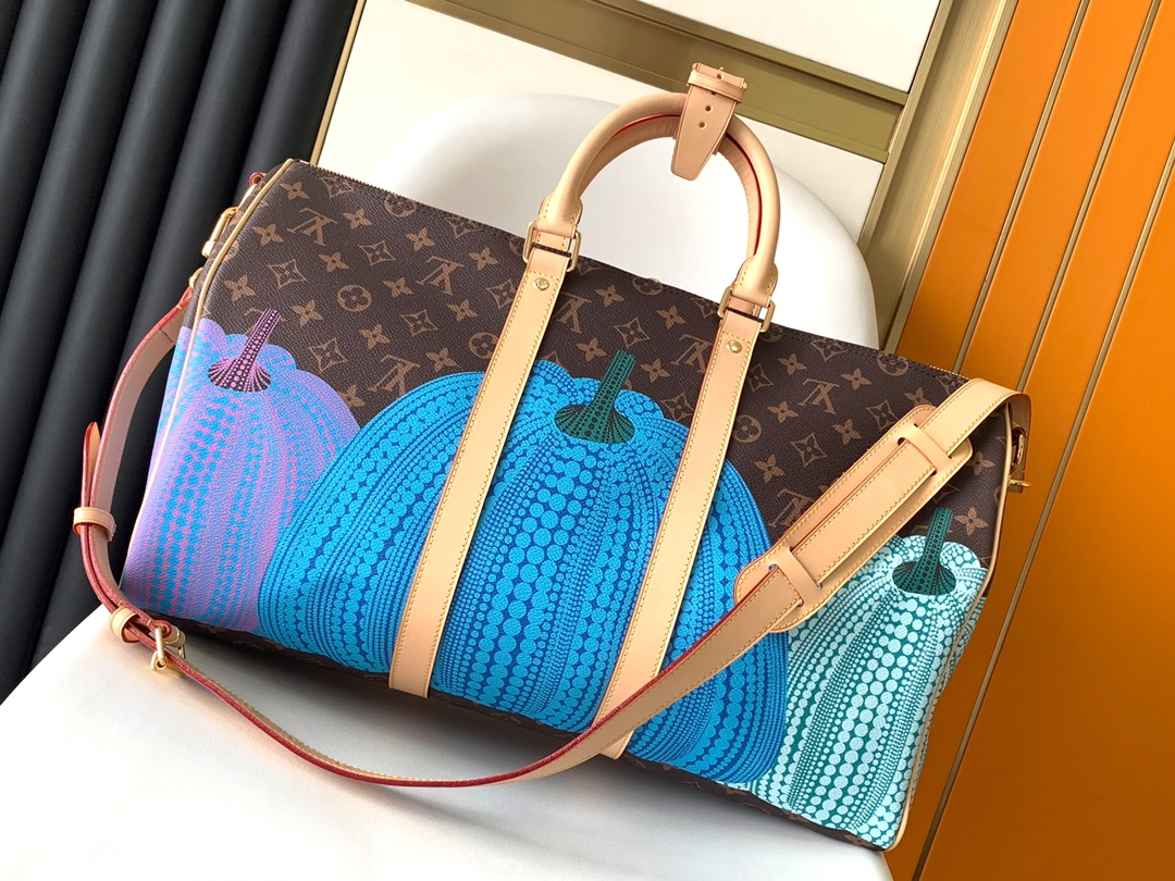 [TOP] Louis Vuitton LV Keepall Pumpkin Travel Bag Series 45x27x20cm - GHW