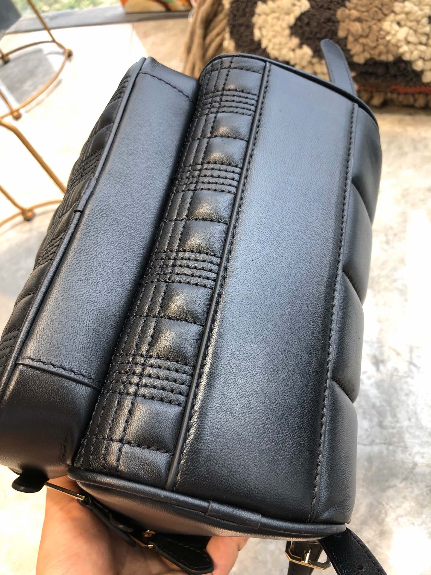 [TOP] BURBERRY Lambskin Backpack 32x23x11cm - Black