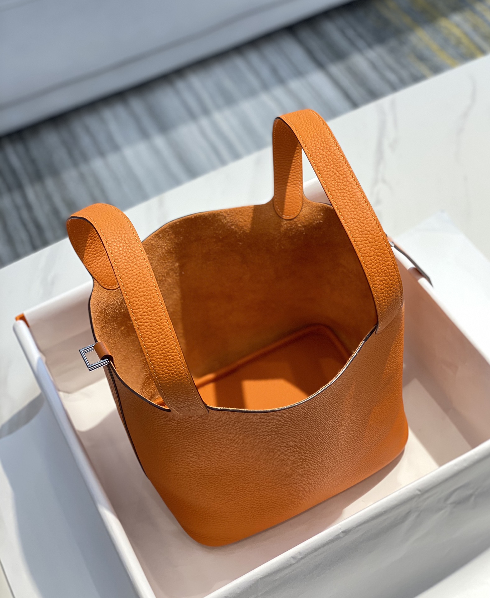 [TOP] HERMES Picotin Lock 22cm TC Leather  - Orange