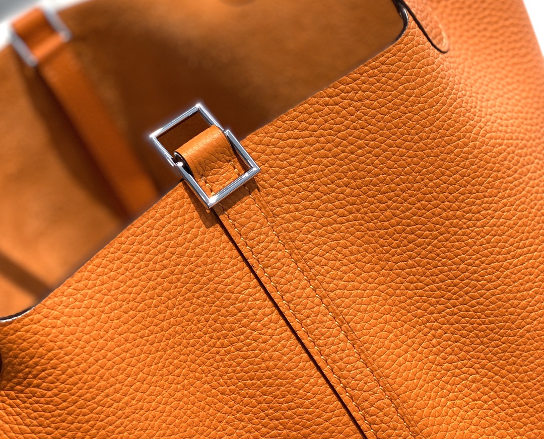 [TOP] HERMES Picotin Lock 22cm TC Leather  - Orange