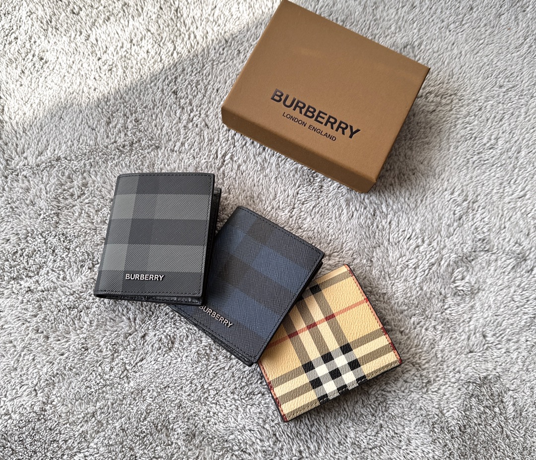 [TOP] BURBERRY Men's Wallet 8 × 11cm - 3 Color