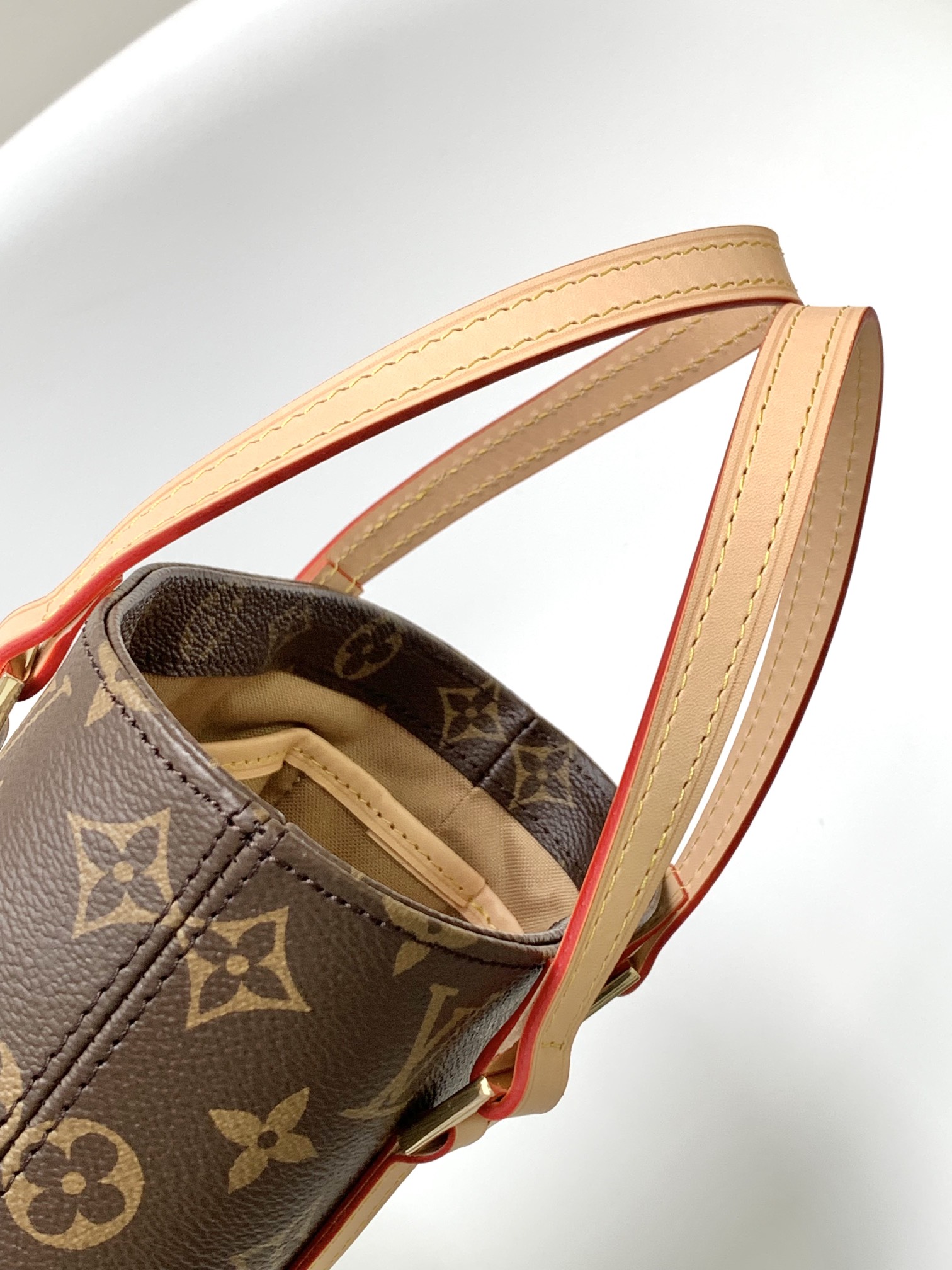 [TOP] Louis Vuitton LV Cow Leather Bucket Bag 23x21x8cm - Brown