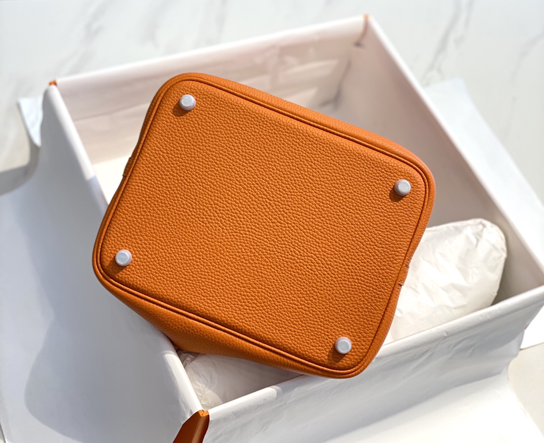 [TOP] HERMES Picotin Lock 22cm TC Leather  - Orange