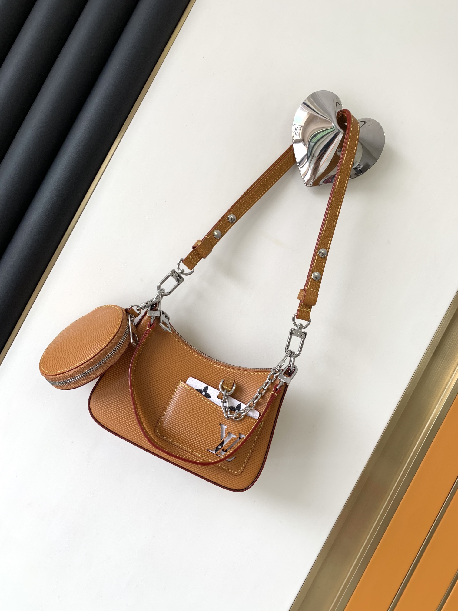 [TOP] Louis Vuitton LV Smooth Cow Leather Marellini Handbag 19x13.5x6.5CM - 4 Colour&SHW