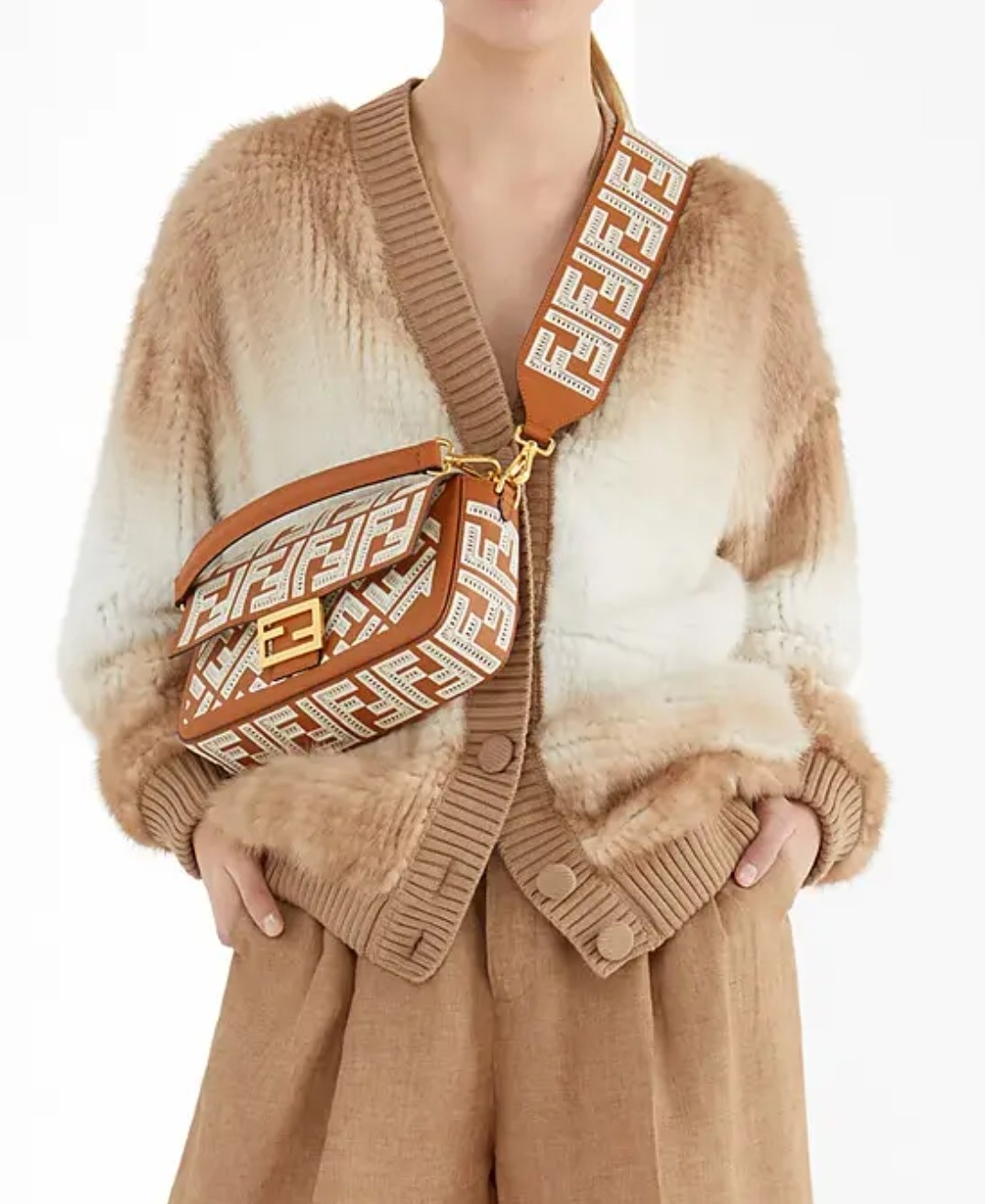 [TOP] FENDI Baguette F Logo Embroidery Collection - 26x13x6cm - 2 Colors&GHW