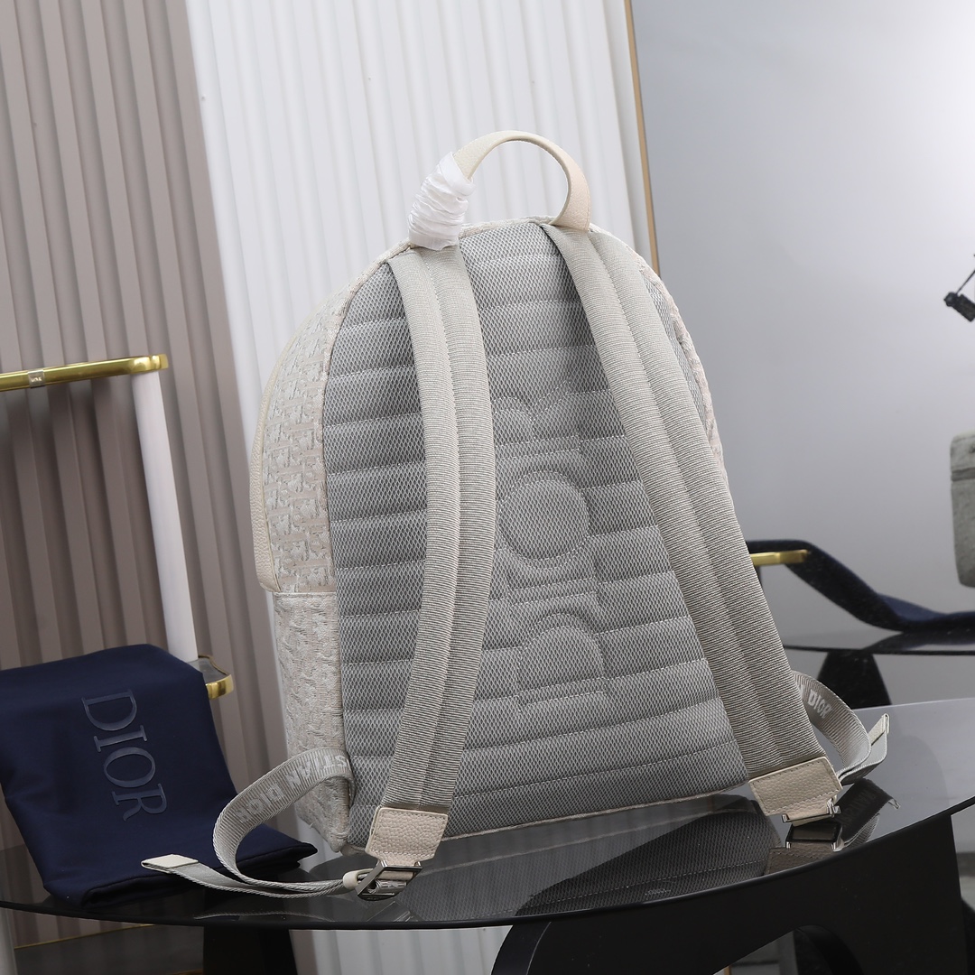 [TOP] Christian Dior Obliqu Backpack Embellished With Cowhide - 30x42x15cm