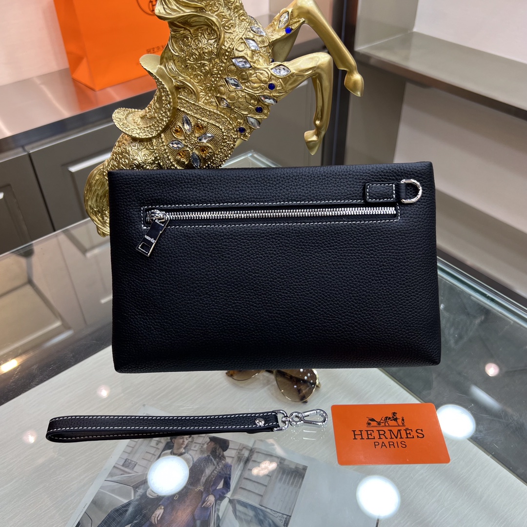 [TOP] HERMES Men's Leather Handbags 28*5*18cm - 2 Colors