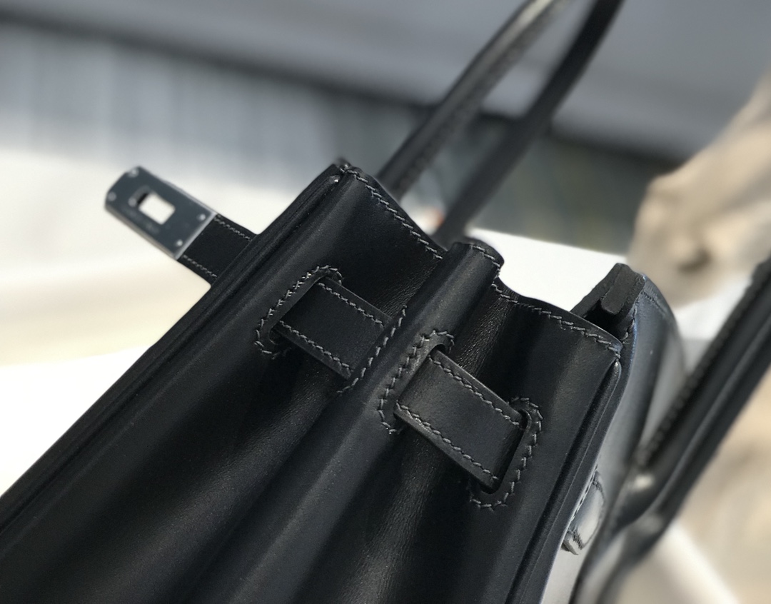 [TOP] HERMES Birkin Box Calf Bags 25cm/30cm - Black&SHW