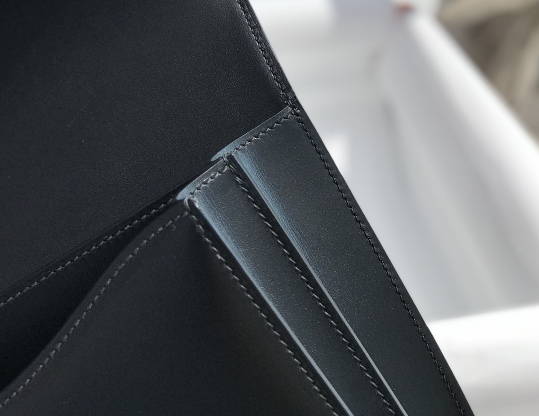 [TOP] HERMES Constance Box Calf 19/24CM - Black&SHW