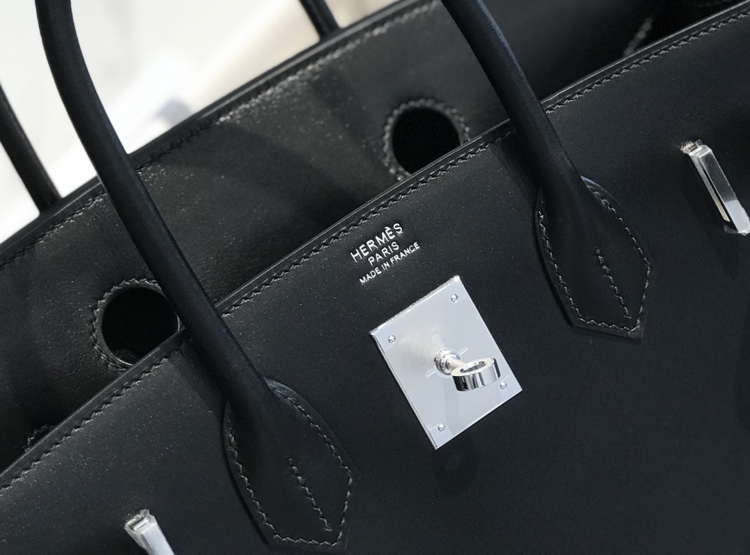 [TOP] HERMES Birkin Box Calf Bags 25cm/30cm - Black&SHW