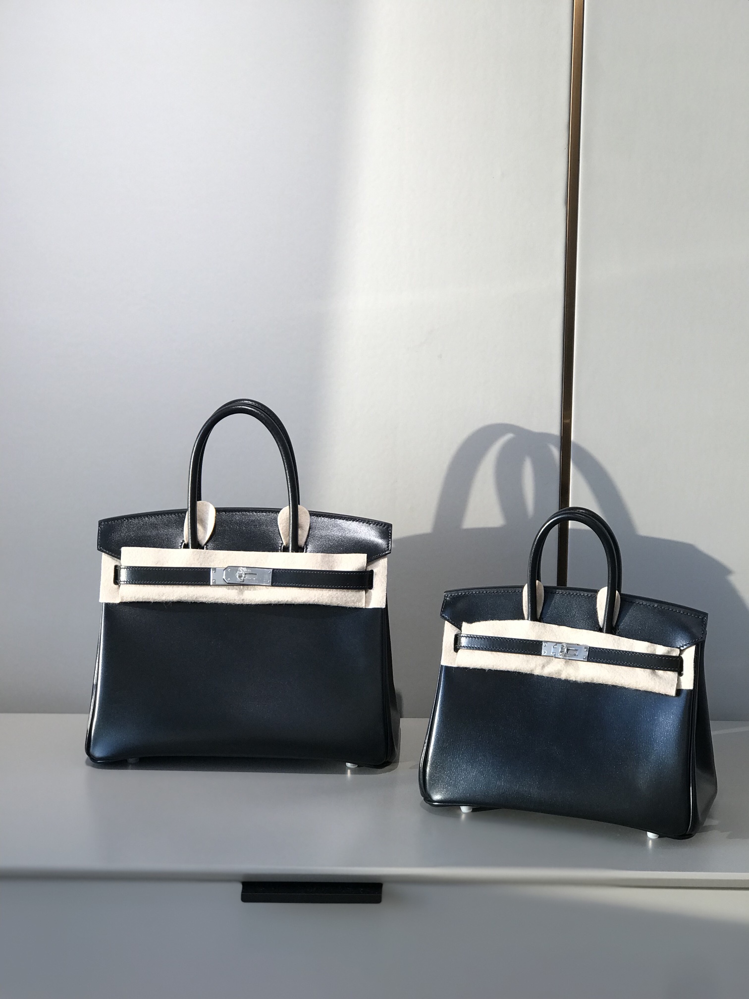 [TOP] HERMES Birkin Box Calf Bags 25cm/30cm - Black&SHW
