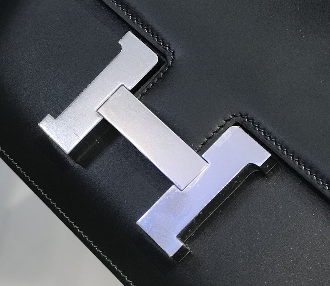 [TOP] HERMES Constance Box Calf 19/24CM - Black&SHW