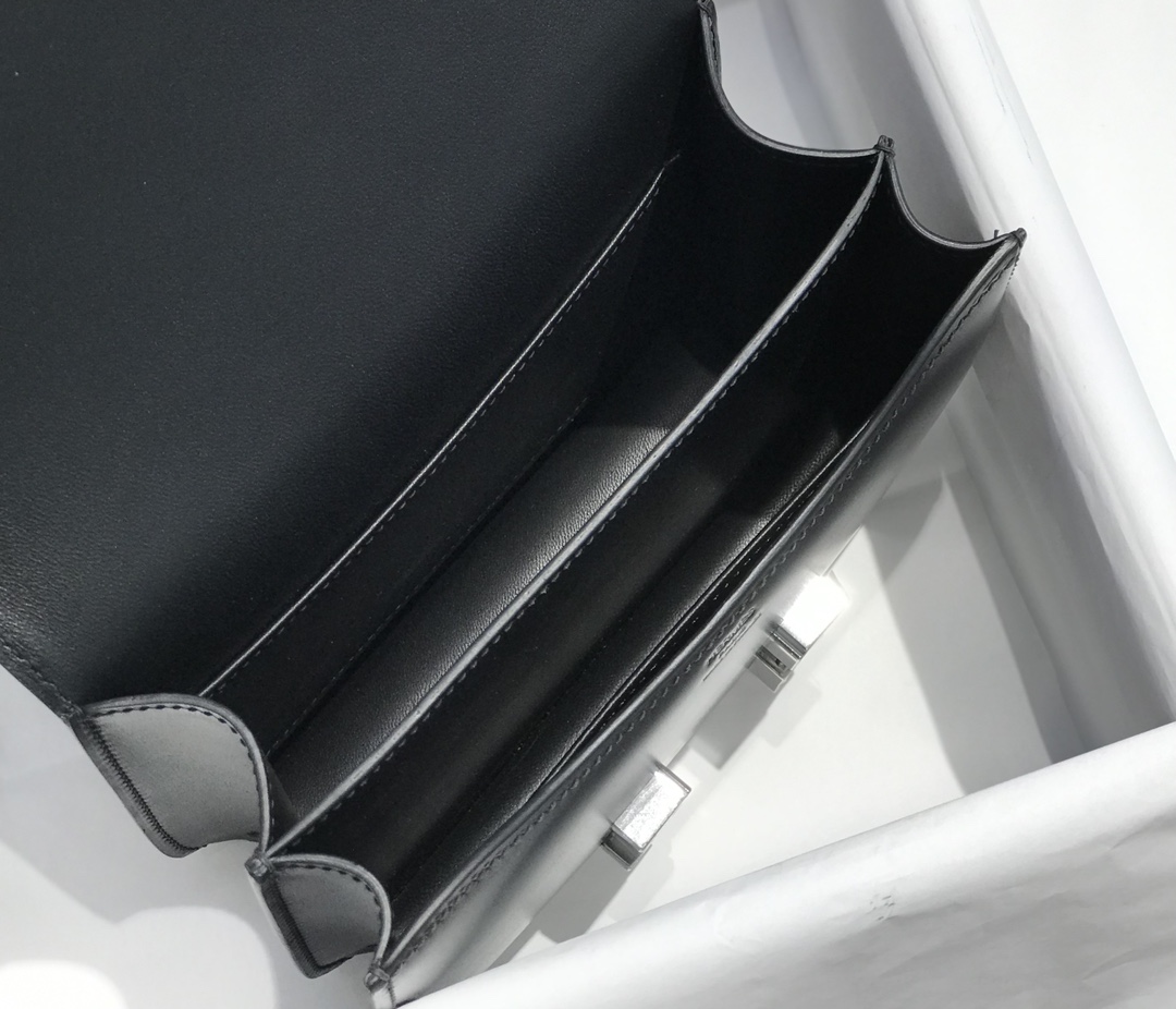 [TOP] HERMES Constance Box Calf 19/24CM - Black&SHW
