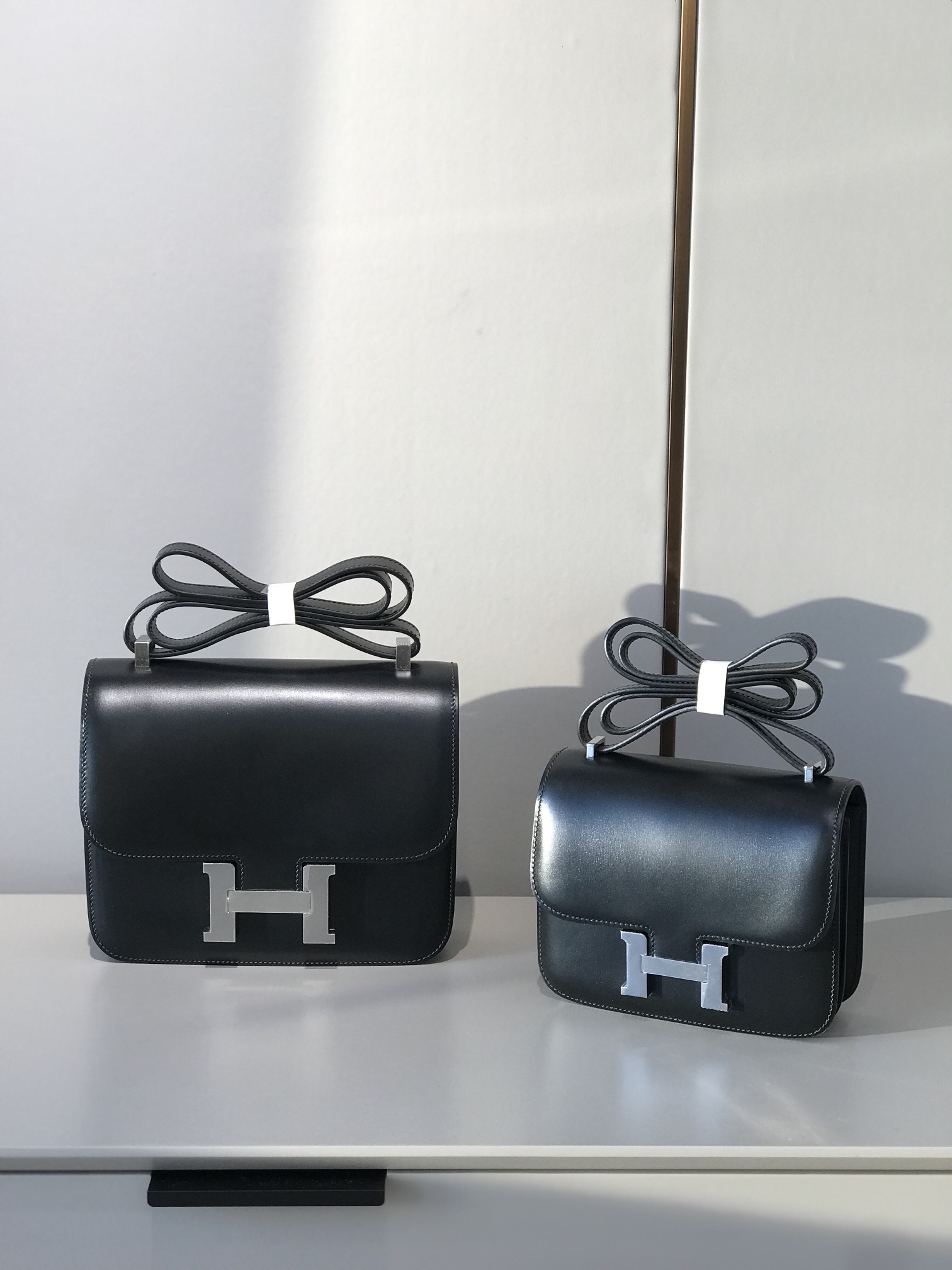 [TOP] HERMES Constance Box Calf 19/24CM - Black&SHW