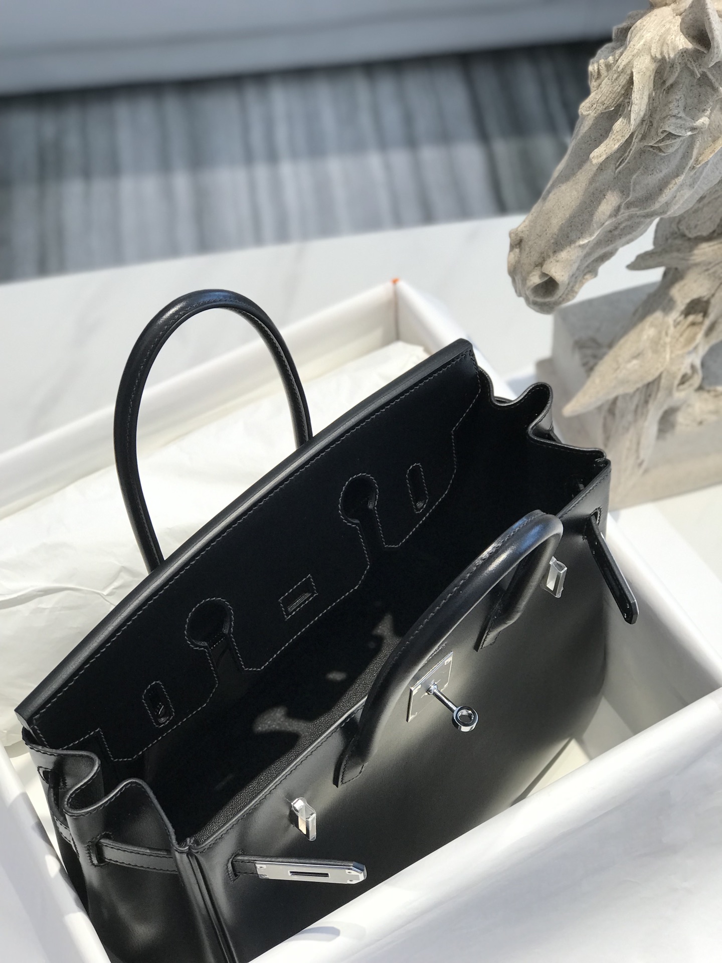 [TOP] HERMES Birkin Box Calf Bags 25cm/30cm - Black&SHW