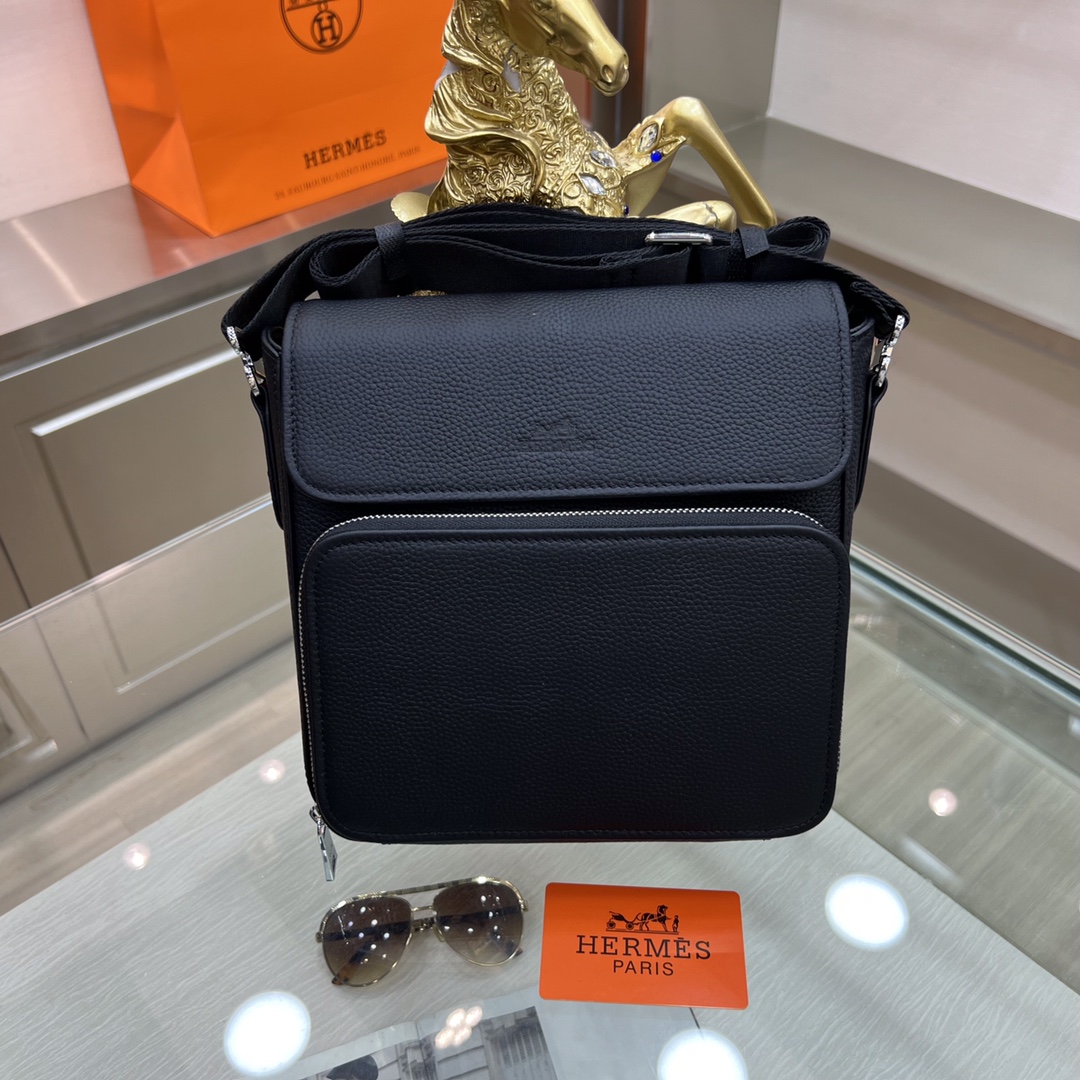 [TOP] HERMES Men's Cowhide Shoulder Bags 23×23×10cm - 3 Colors