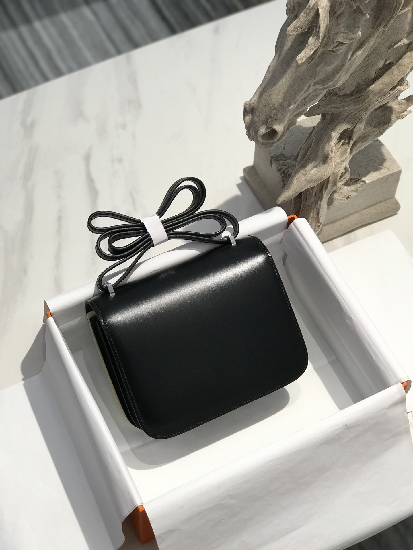 [TOP] HERMES Constance Box Calf 19/24CM - Black&SHW