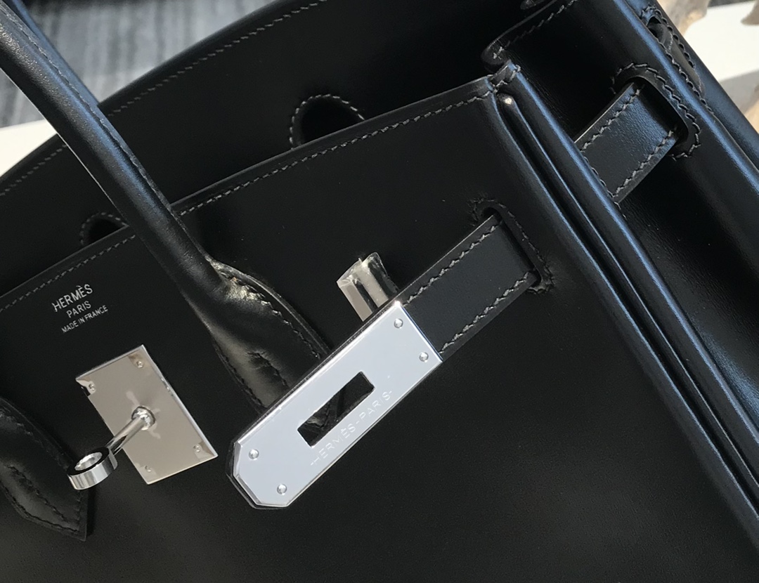 [TOP] HERMES Birkin Box Calf Bags 25cm/30cm - Black&SHW