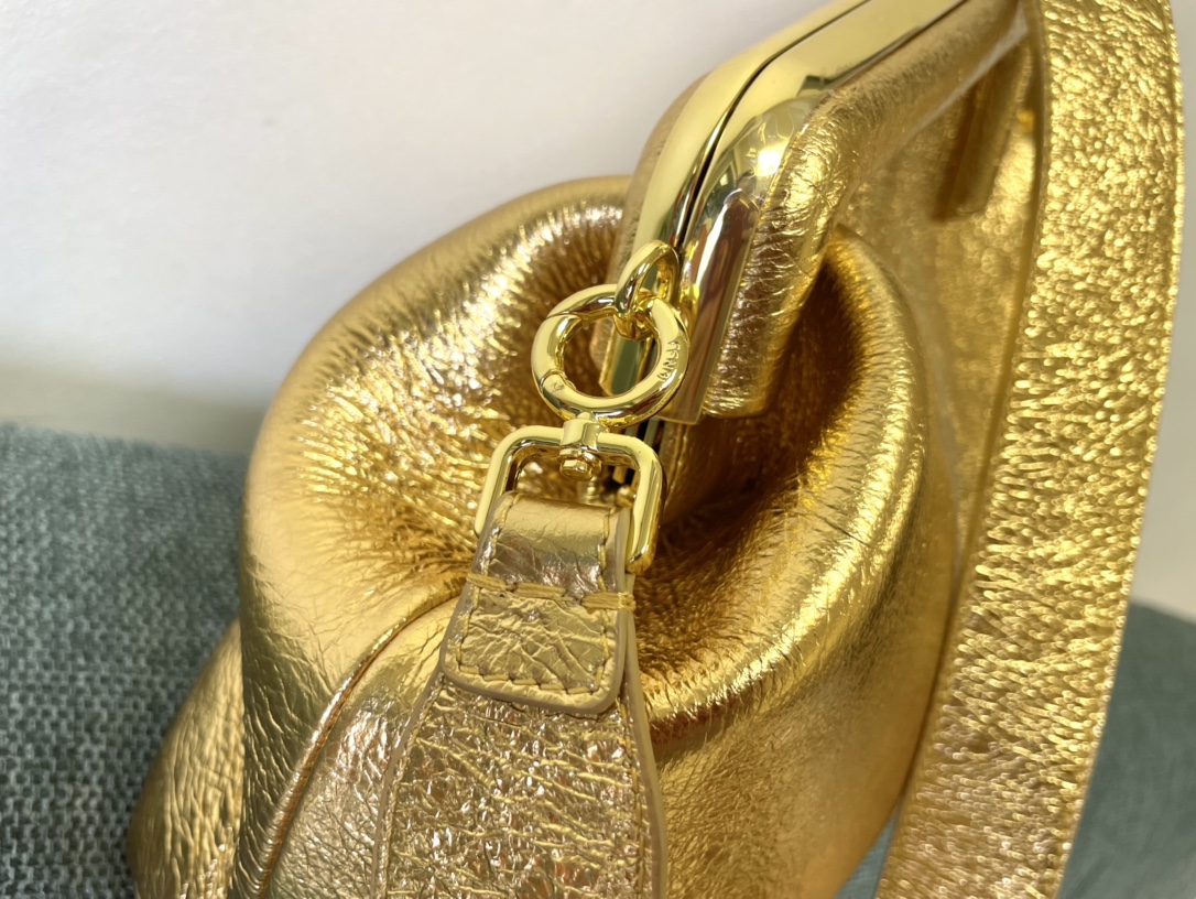 [TOP] FENDI Crinkled Gold First Bags - 2 Sizes - Golden