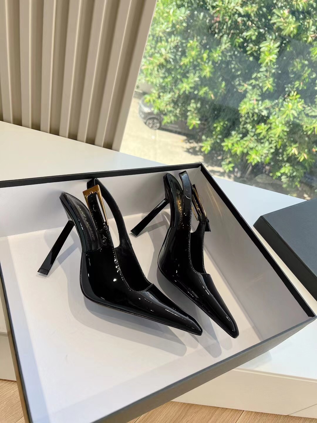 [TOP] Yves Saint Laurent YSL Cow Patent Leather High Heels 10CM - 4 Colors