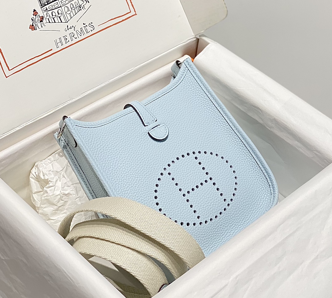 [TOP] HERMES Togo Leather Mini Evelyne Bags 18cm - 12 Colors - GHW&SHW