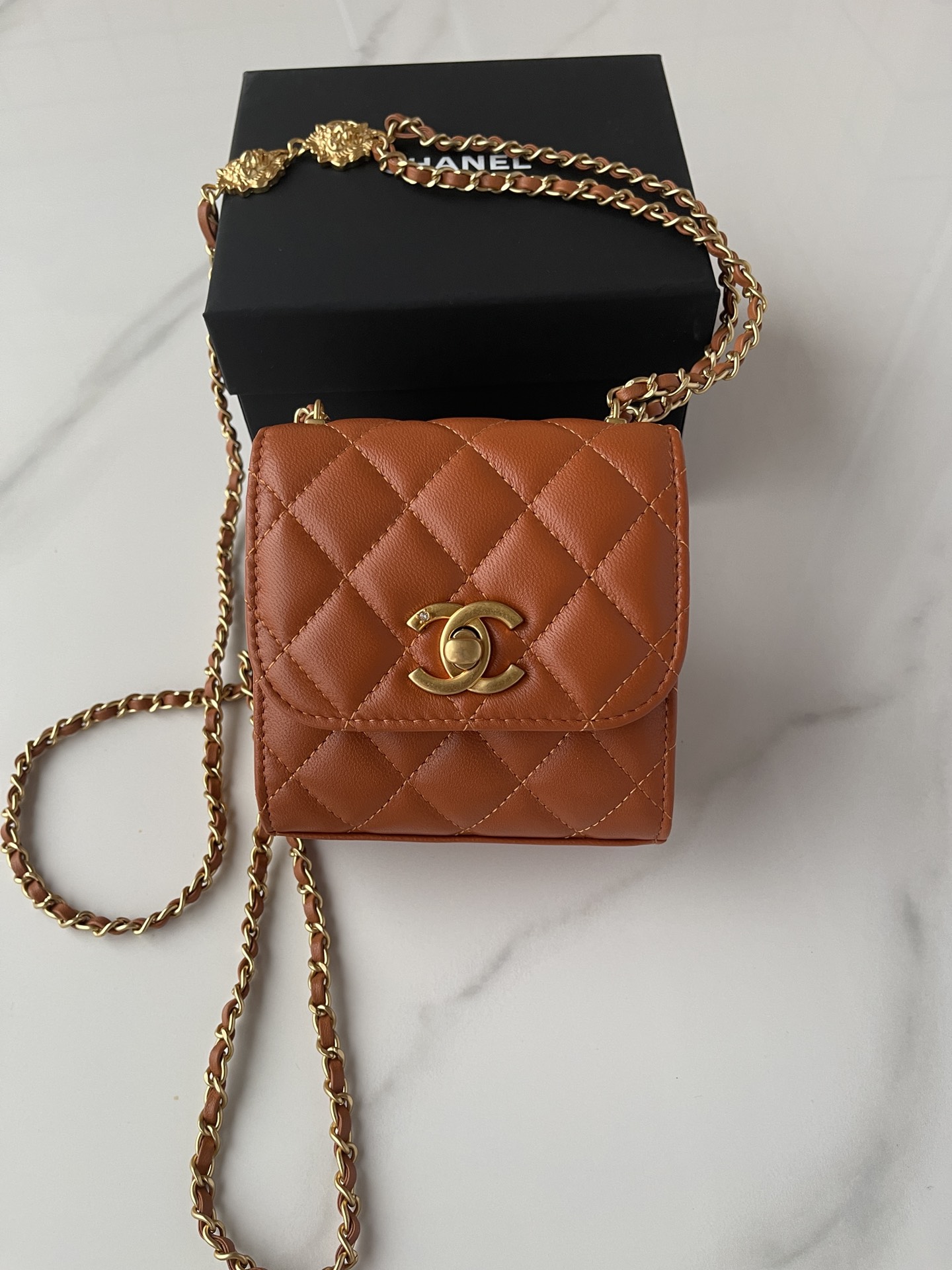 [TOP] CHANEL Sheepskin Chain Bags 11*11*5.5cm - 4 Colors&GHW