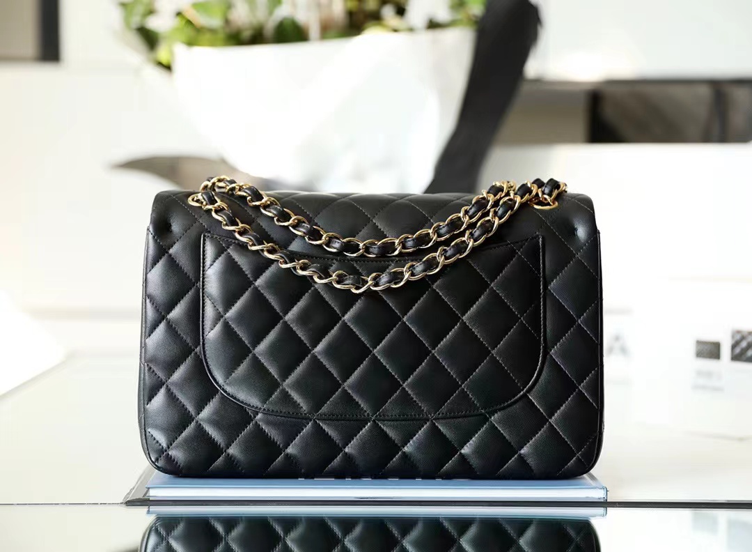 [TOP] CHANEL Classic Flap Bag Jumbo Large 30CM - Black & GHW