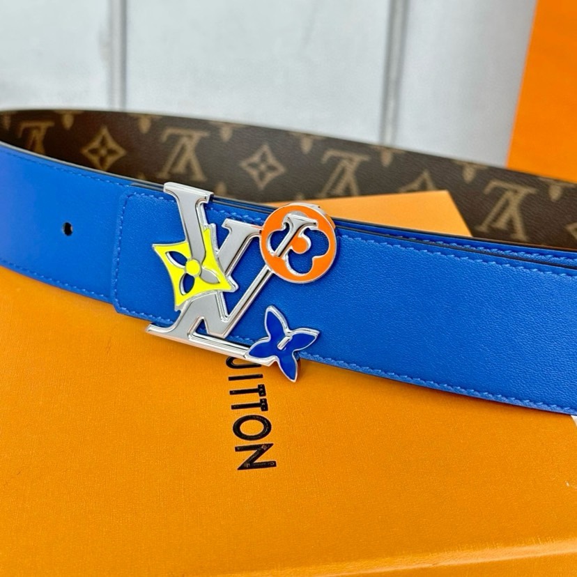 [TOP] Louis Vuitton LV Men's Leather Belts - 4CM