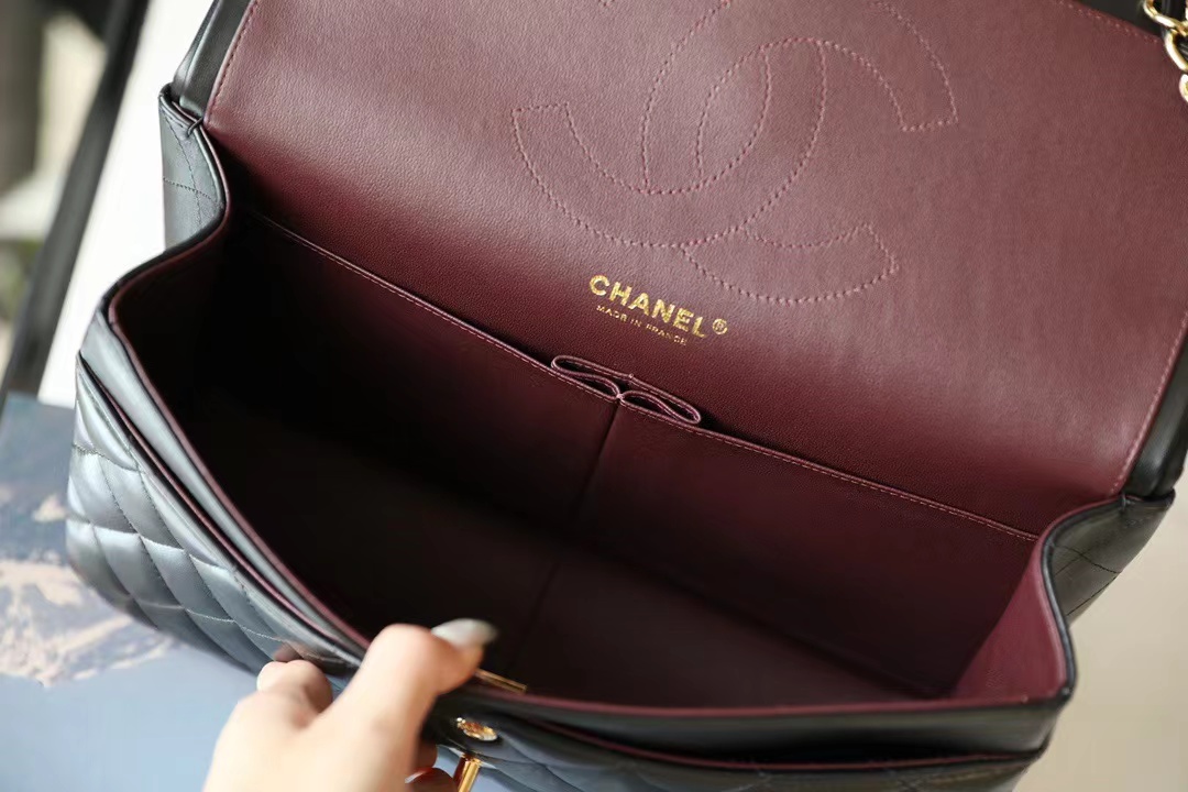 [TOP] CHANEL Classic Flap Bag Jumbo Large 30CM - Black & GHW