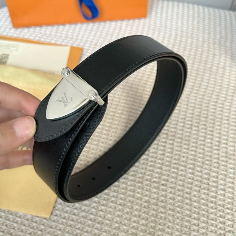 [TOP] Louis Vuitton LV Lychee Patterned Cowhide Belts - 3.5CM