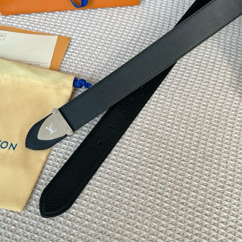 [TOP] Louis Vuitton LV Lychee Patterned Cowhide Belts - 3.5CM